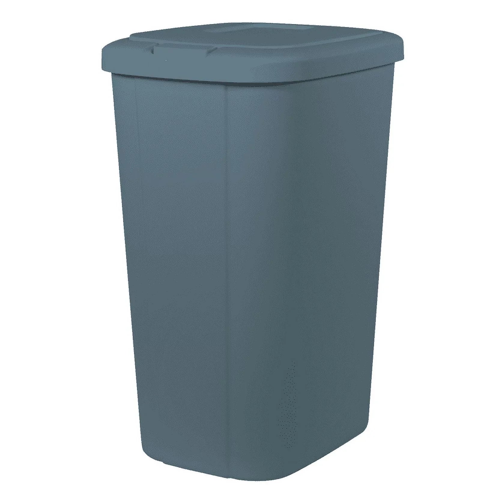 Hefty 13.3-gal Touch Lid Trash Can Blue with Decorative Texture - Amado Deals - wholesale and distributors with free shipping in United States