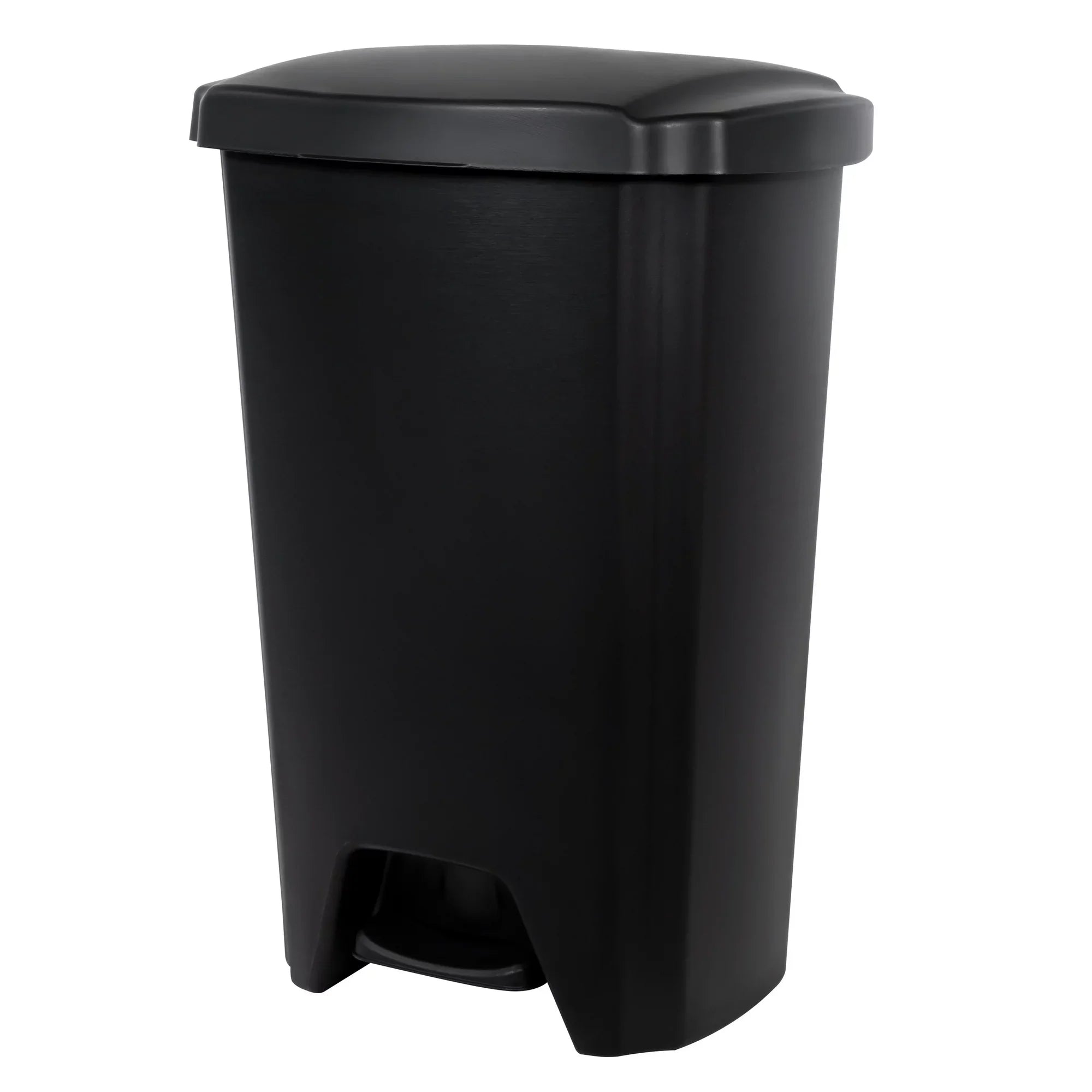 Hefty 12.1 Gallon Trash Can, Plastic Step On Kitchen Trash Can, Black - Amado Deals - wholesale and distributors with free shipping in United States