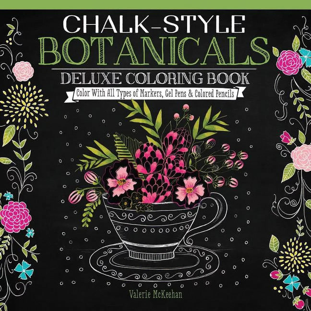 Chalk-Style Botanicals Deluxe Coloring Book: Color With All Types of Markers, Gel Pens Colored Pencils - Amado Deals - wholesale and distributors with free shipping in United States