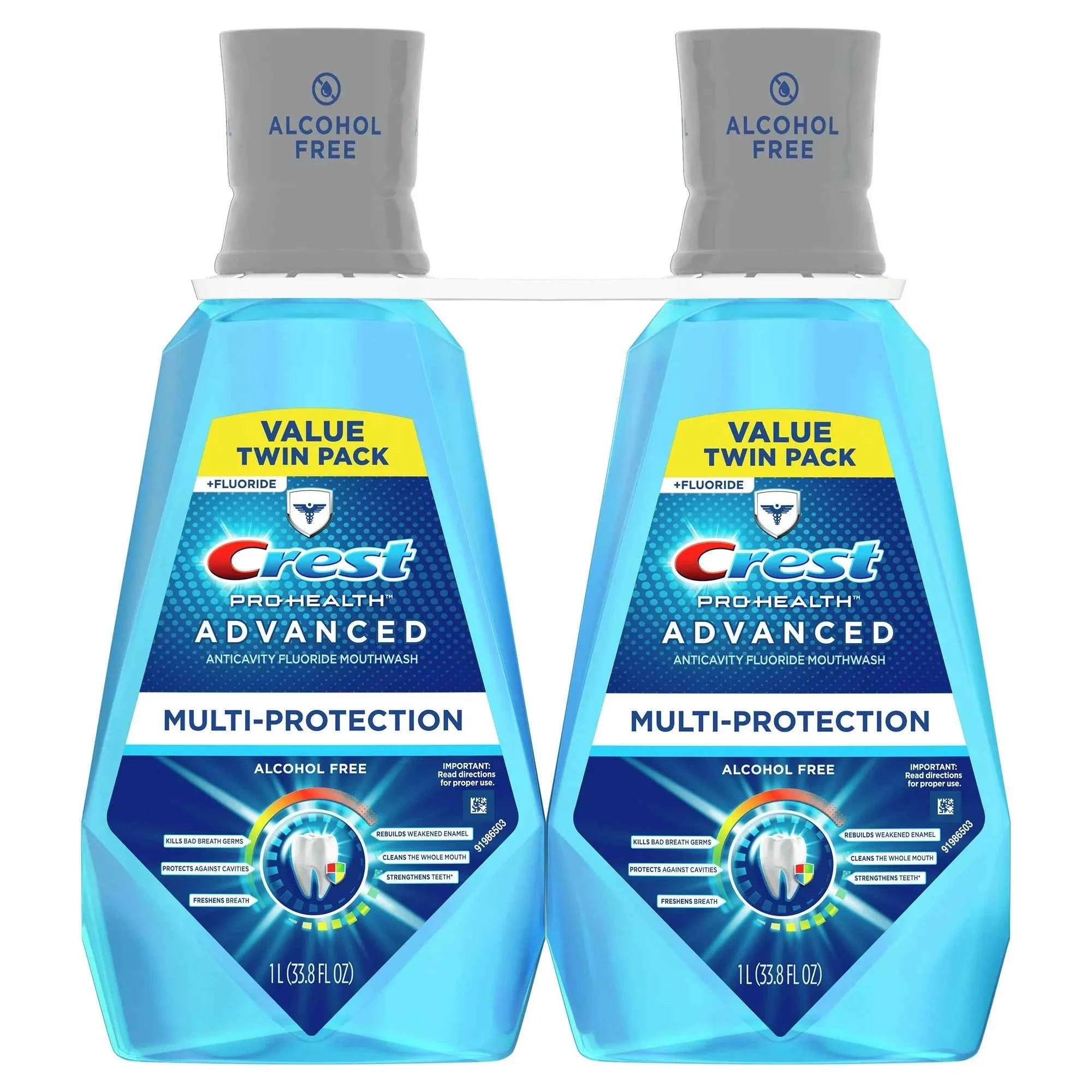 Crest Pro Health Advanced Mouthwash, Alcohol Free, Fresh Mint, 33.8 fl oz