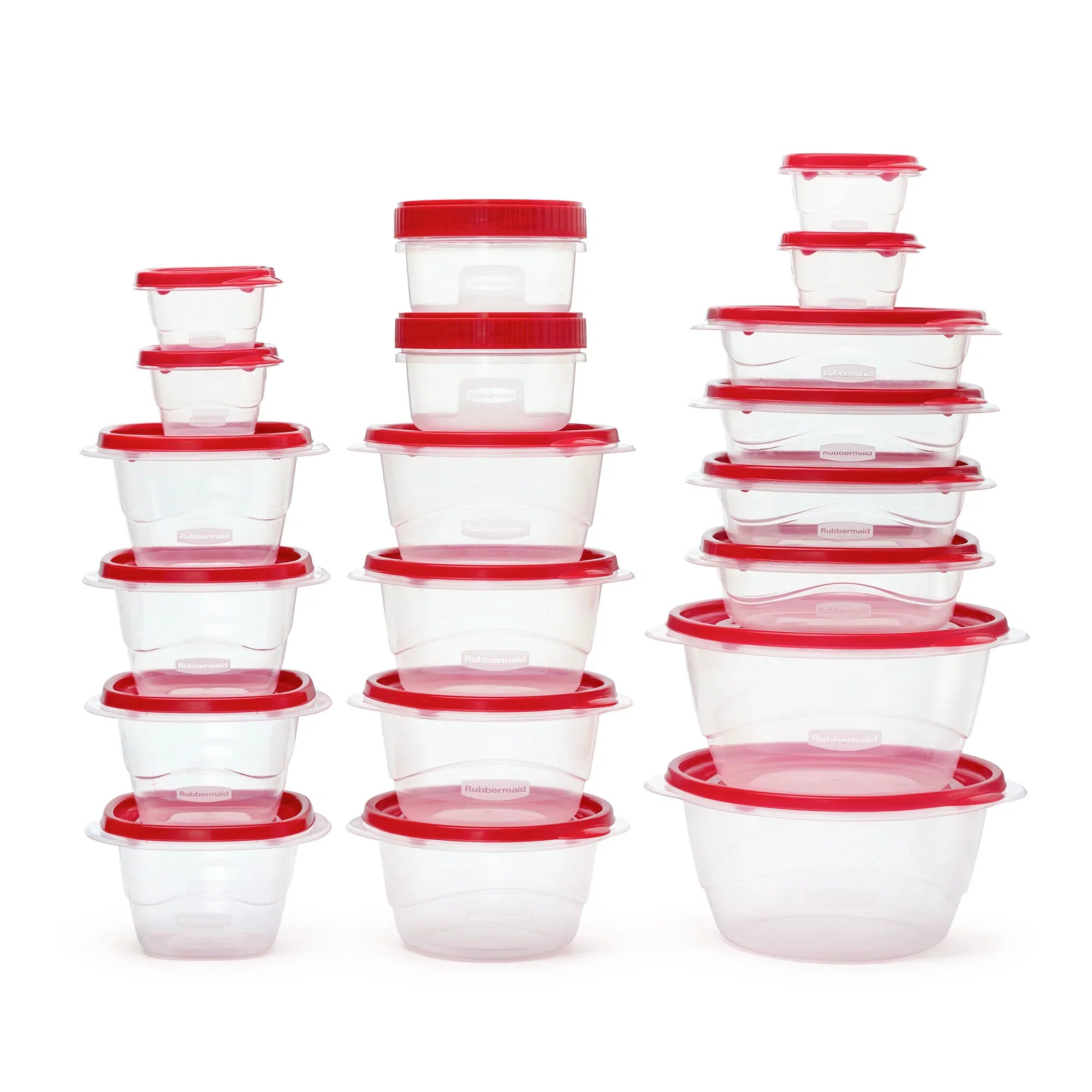 Rubbermaid TakeAlongs 40 Piece Food Storage Set, Red, Total of 12.6 Qts - Amado Deals - wholesale and distributors with free shipping in United States