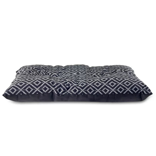 Vibrant Life Tufted Pillow Pet Bed, Medium, Black, 27