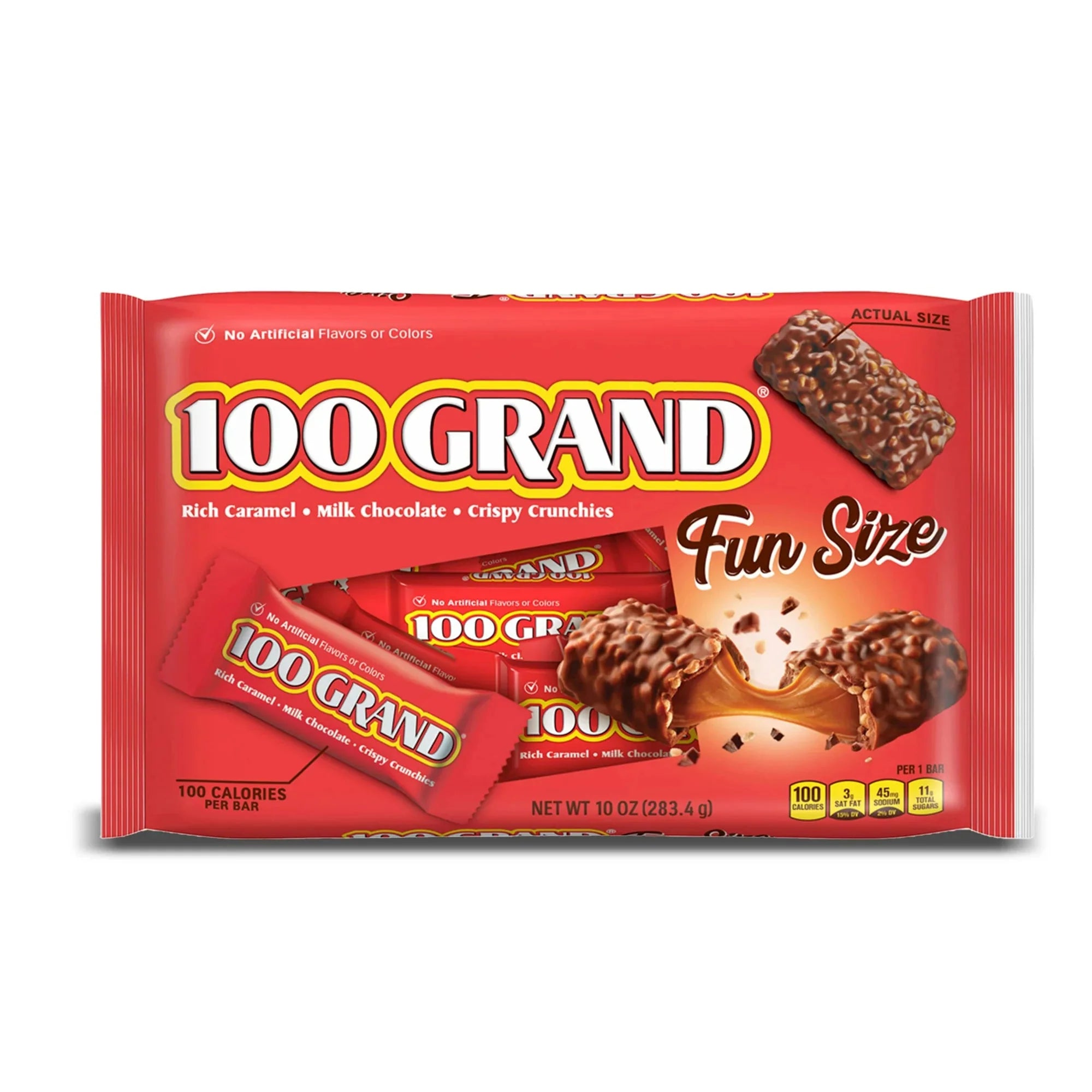 100 Grand Crispy Milk Chocolate with Caramel, Fun Size Candy Bars, 10 oz - Amado Deals - wholesale and distributors with free shipping in United States