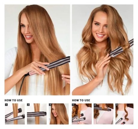 2 in 1 Hair Straightener And Curler Twist Straightening Curling Iron Professional Negative Ion Fast Heating Styling Flat Iron - Amado Deals - wholesale and distributors with free shipping in United States
