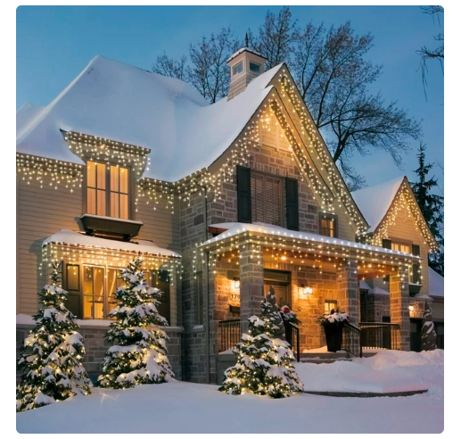 300-Count Clear Incandescent Icicle Christmas Lights with White Wire, 19', Holiday Time - Amado Deals - wholesale and distributors with free shipping in United States