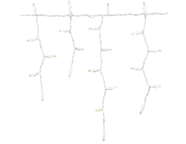 300-Count Warm White LED Icicle Christmas Lights with White Wire, 19', Holiday Time - Amado Deals - wholesale and distributors with free shipping in United States