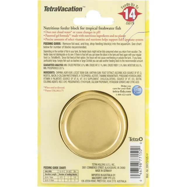 (4 pack) Tetra Vacation Tropical Feeding Block 1.06 Ounce, Feeds Fish up to 14 Days - Amado Deals - wholesale and distributors with free shipping in United States