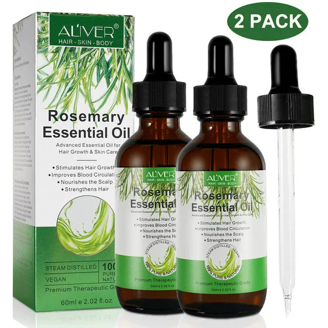 Aliver (2 Pack) Pure Rosemary Essential Oil for Hair Growth Dry Scalp Care - Amado Deals - wholesale and distributors with free shipping in United States