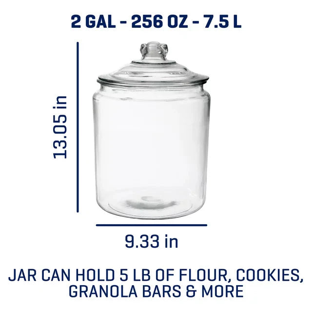 Anchor Hocking Heritage Hill Glass Jar with Lid, 2 Gallon - Amado Deals - wholesale and distributors with free shipping in United States