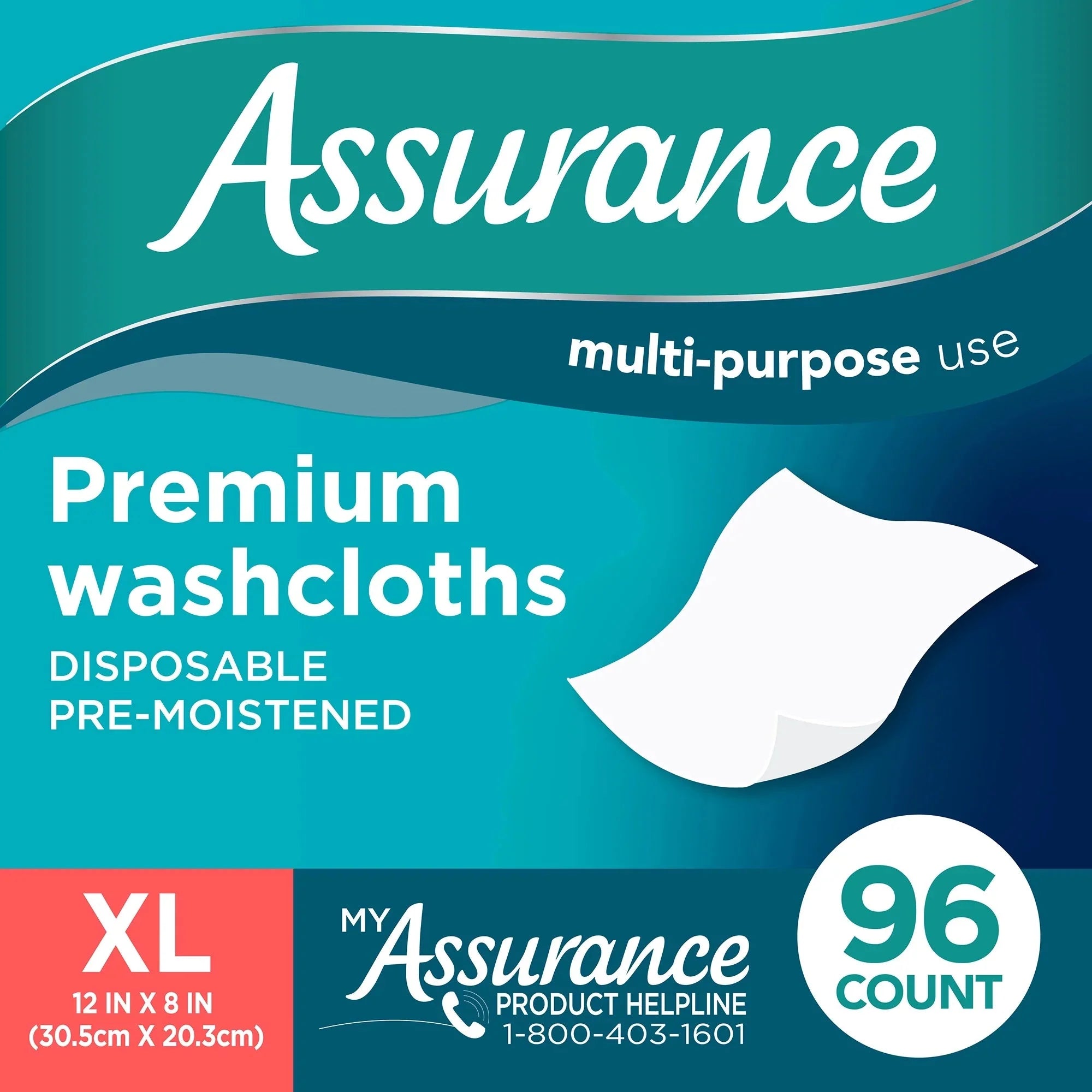 Assurance Premium Disposable Washcloths, XL (96 Count) - Amado Deals - wholesale and distributors with free shipping in United States