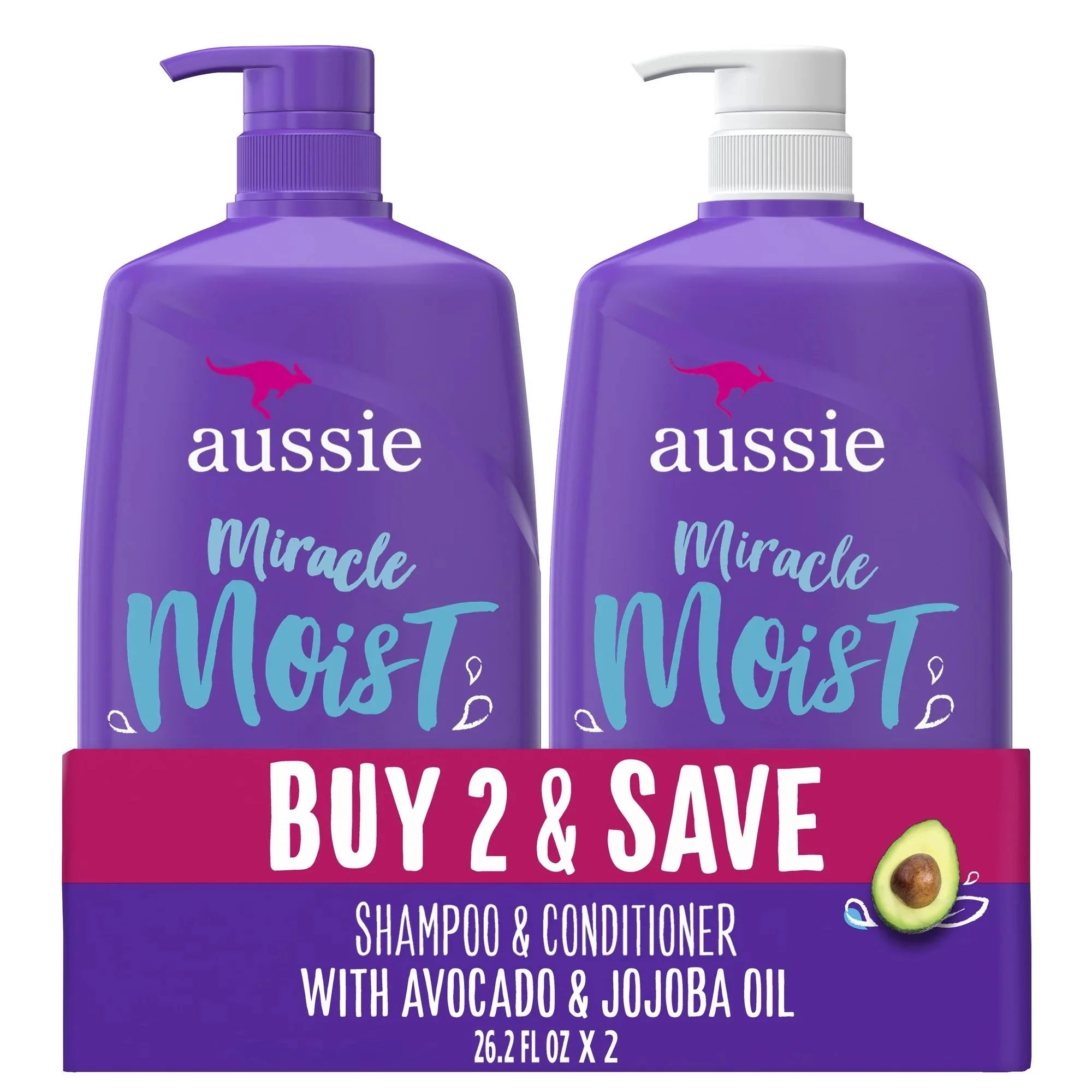 Aussie Miracle Moist Shampoo and Conditioner Hair Set, 26.2 fl oz - Amado Deals - wholesale and distributors with free shipping in United States