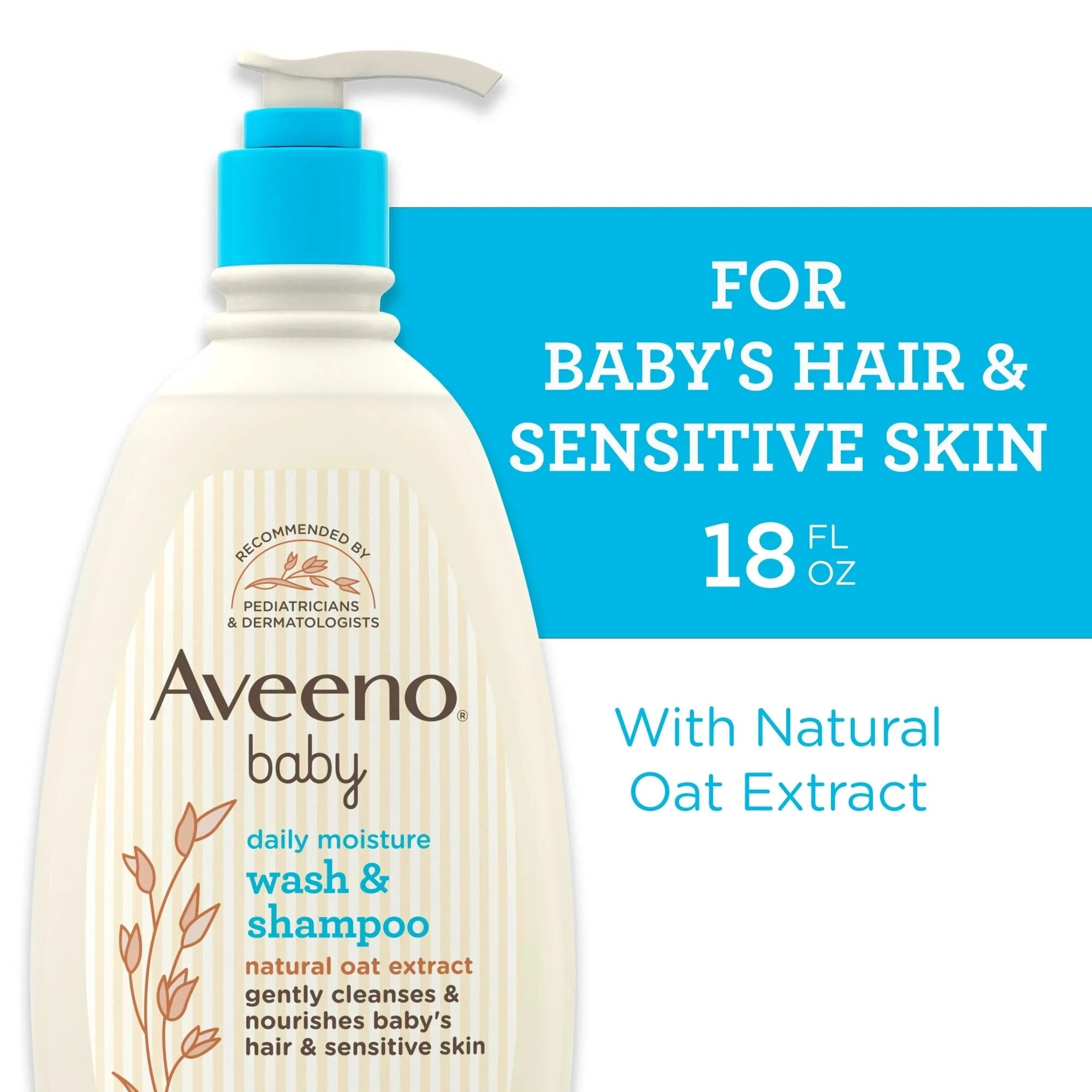 Aveeno Baby Daily Moisture Body Wash & Shampoo, Liquid Soap, Oat Extract, 18 fl. oz - Amado Deals - wholesale and distributors with free shipping in United States
