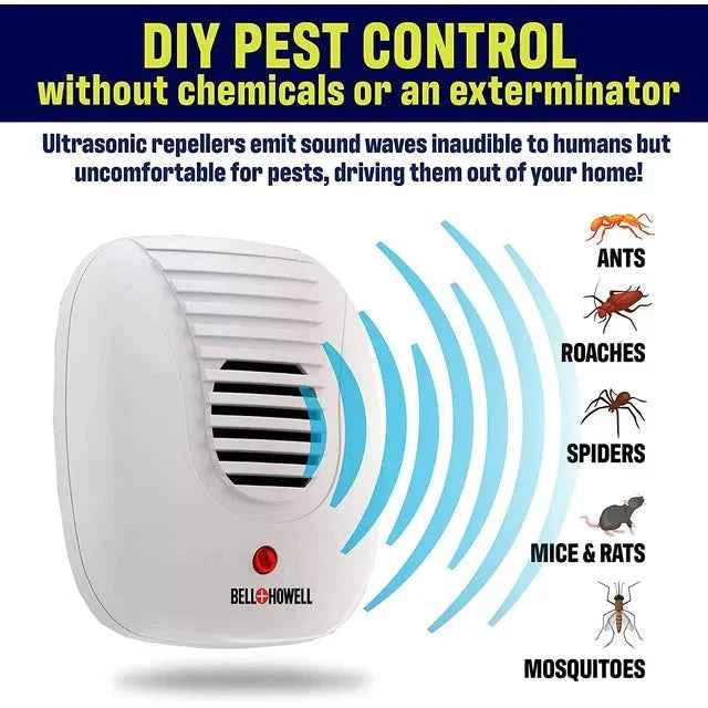 Bell+Howell Pest Repeller Ultrasonic Pest Repeller 4 Pcs Pest Repellent for Ants Rats Roaches Spiders and more