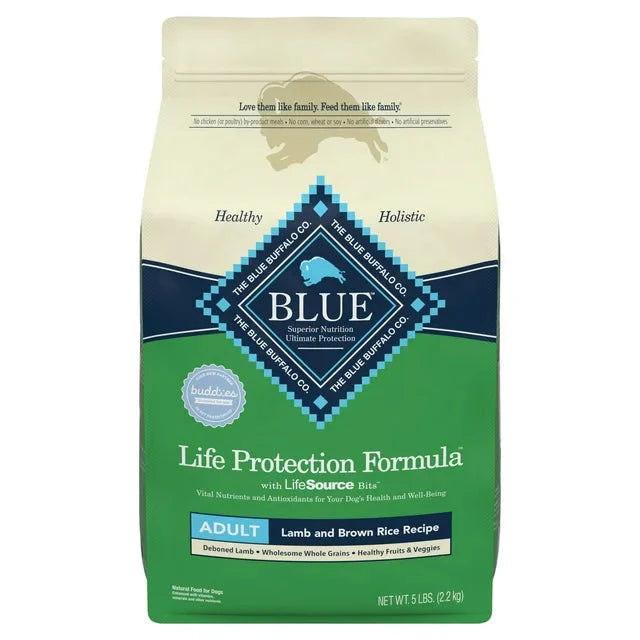 Blue Buffalo Life Protection Formula Lamb and Brown Rice Dry Dog Food for Adult Dogs, Whole Grain, 5 lb. Bag - Amado Deals - wholesale and distributors with free shipping in United States