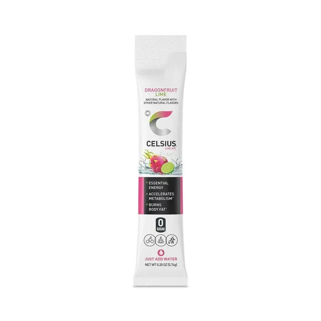 CELSIUS on-the-go Essential Energy Drink Mix, Dragonfruit Lime (14 Stick Pack) - Amado Deals - wholesale and distributors with free shipping in United States