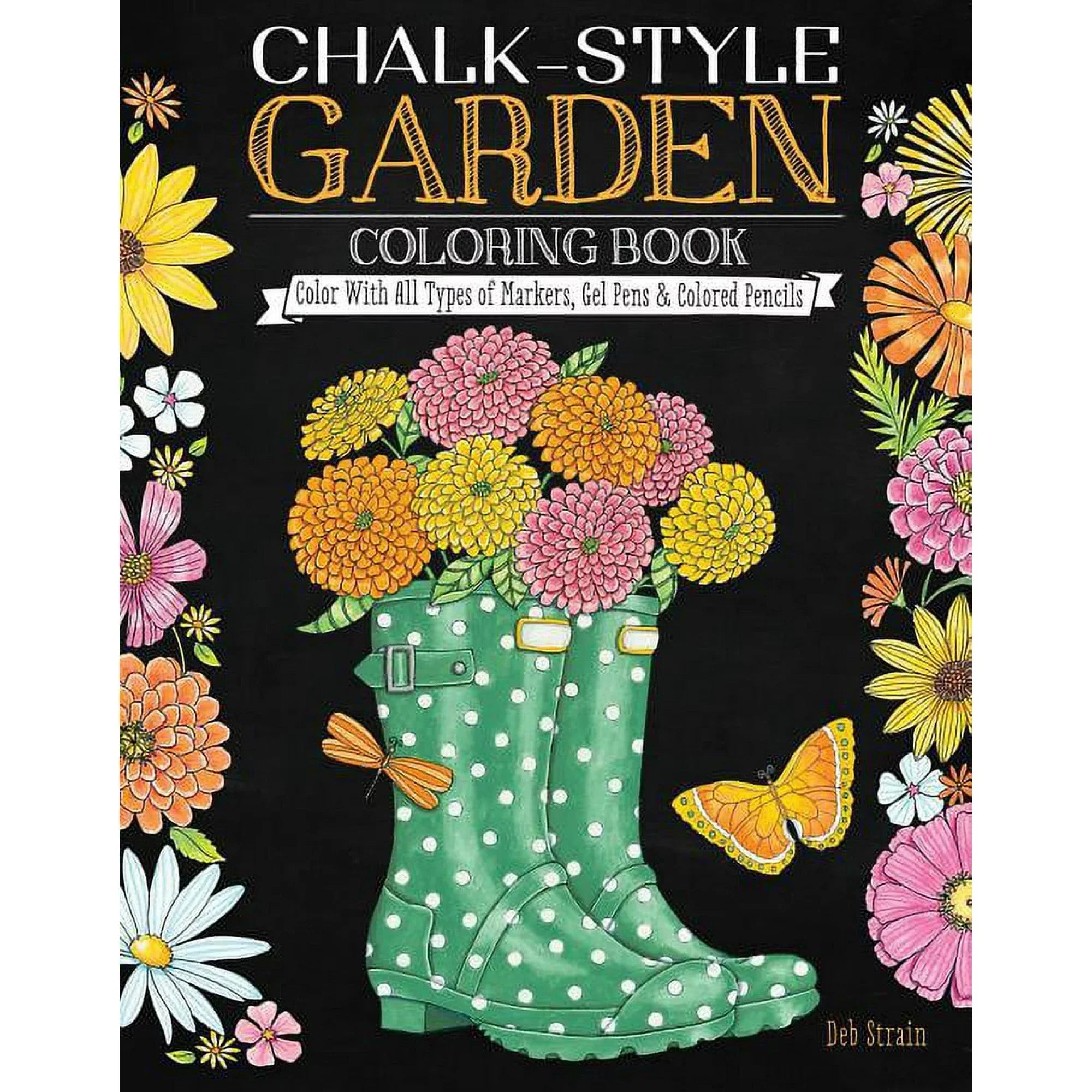 Chalk-Style Garden Coloring Book: Color With All Types of Markers, Gel Pens Colored Pencils - Amado Deals - wholesale and distributors with free shipping in United States