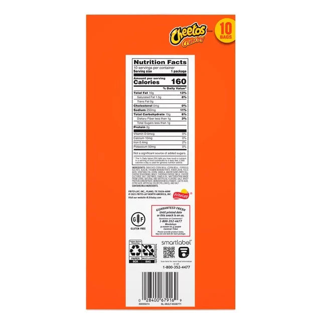 Cheetos Crunchy Cheese Flavored Snacks, 1 oz, 10 Count - Amado Deals - wholesale and distributors with free shipping in United States