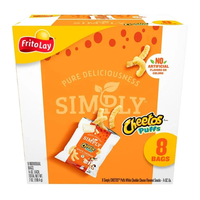 Cheetos Simply Puffs Cheese Flavored Snacks White Cheddar, 7/8 oz, 8 Count - Amado Deals - wholesale and distributors with free shipping in United States