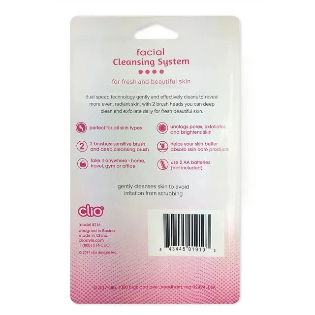 Clio Facial Cleansing System, Pink, Water Resistant, Facial Cleansing Brushes - Amado Deals - wholesale and distributors with free shipping in United States