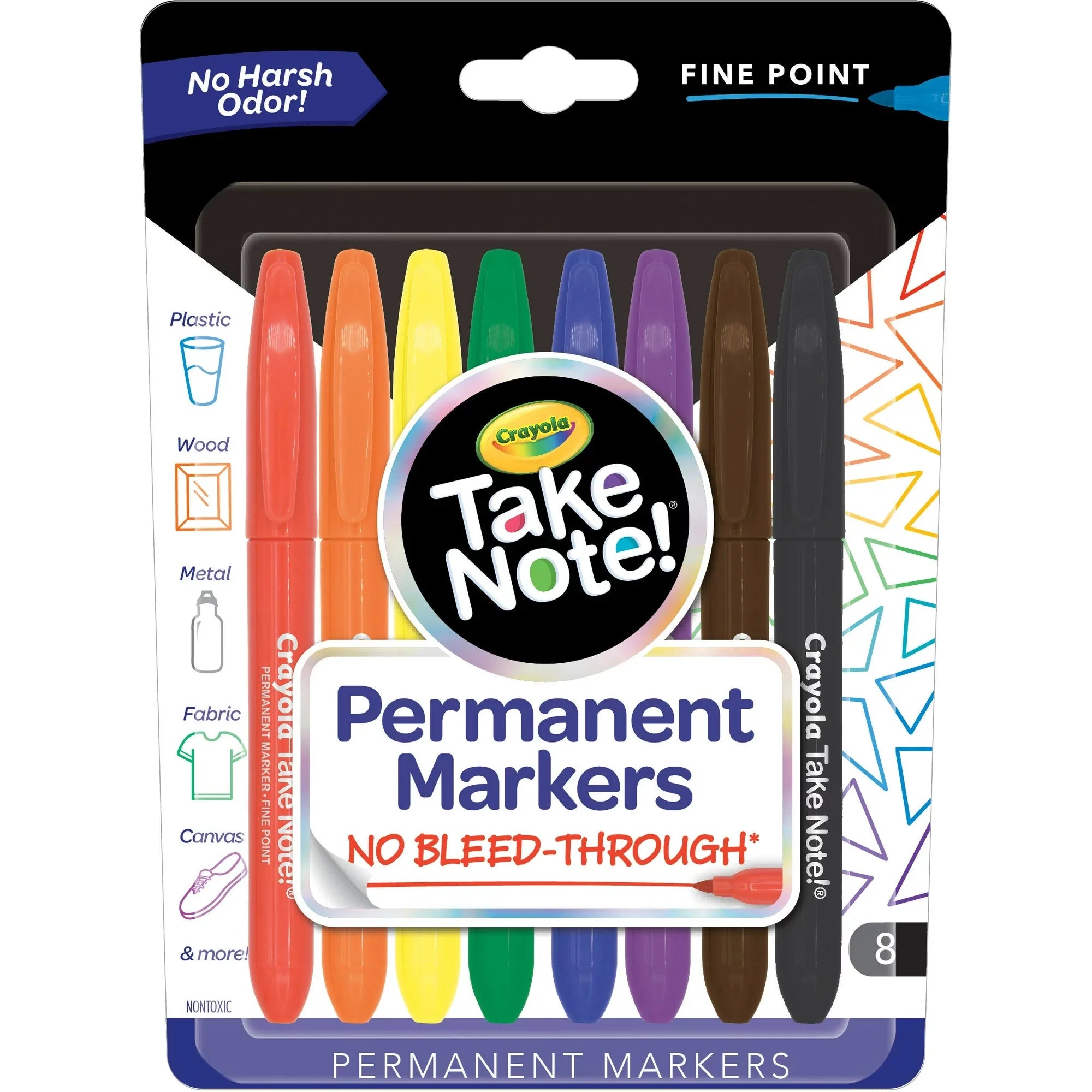 Crayola Take Note Permanent Markers, 8 Count Assorted Colors - Amado Deals - wholesale and distributors with free shipping in United States