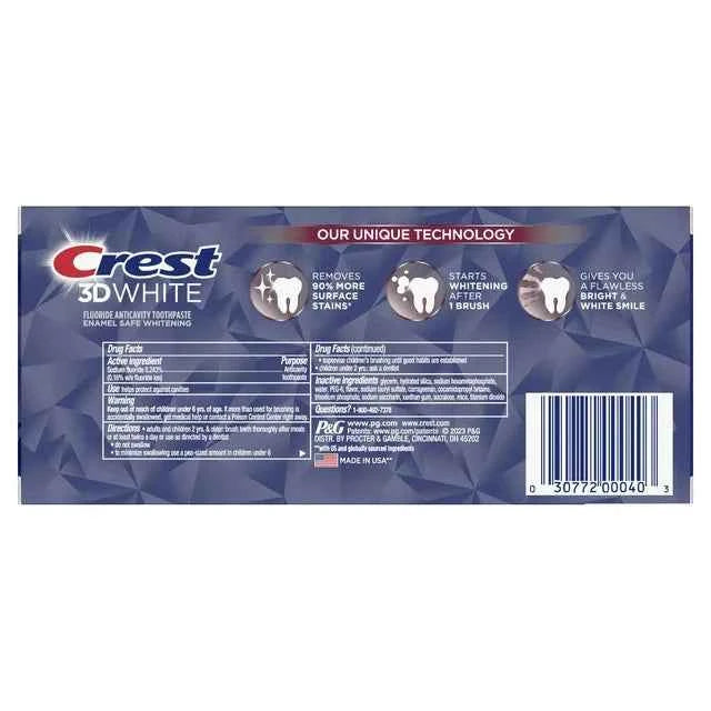 Crest 3D White Advanced Glam White Whitening Toothpaste, 3.8 oz, 2 Count