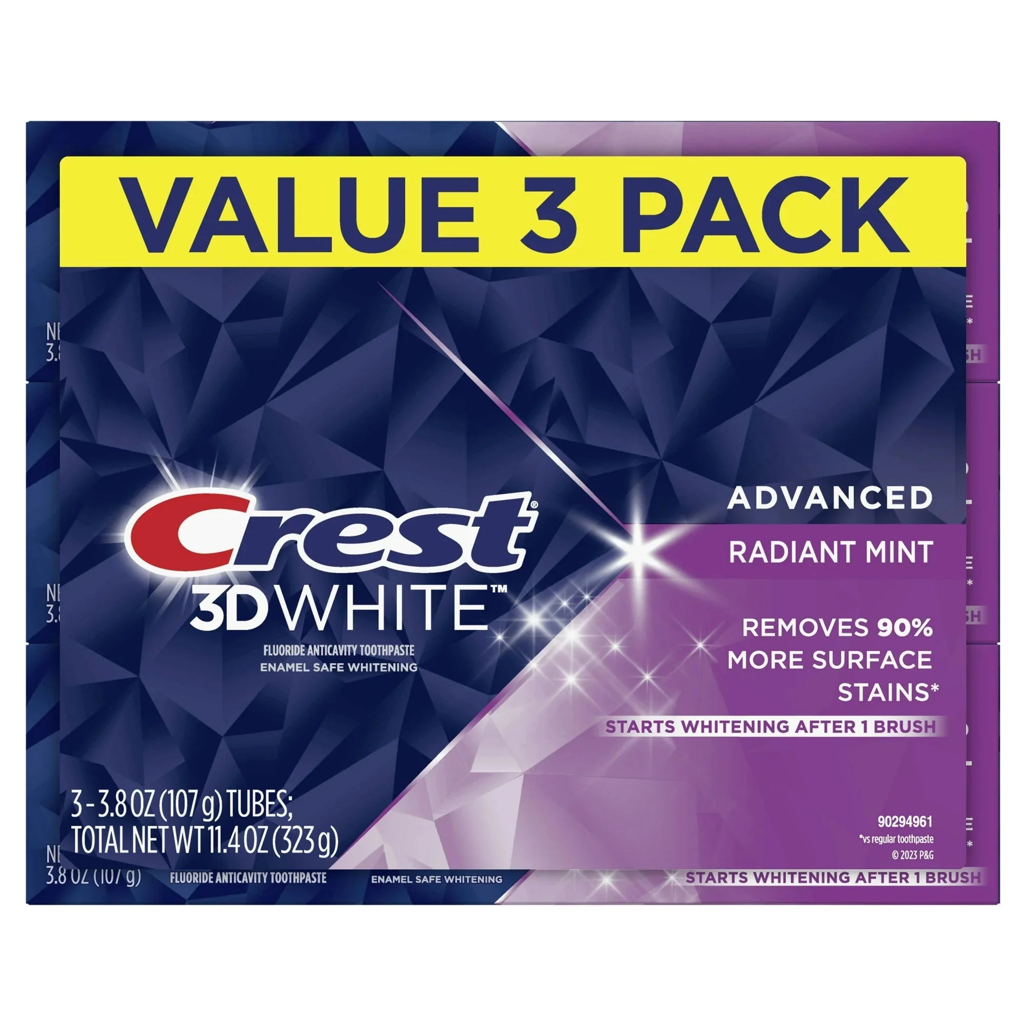 Crest 3D White Advanced Radiant Mint Toothpaste, 3.8 oz, 3 Count - Amado Deals - wholesale and distributors with free shipping in United States
