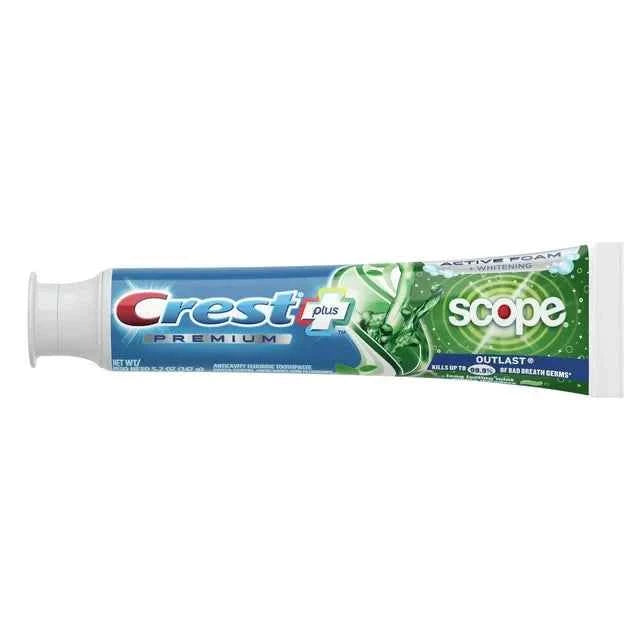 Crest Premium Plus Scope Outlast Toothpaste, Long Lasting Mint Flavor 5.2 oz, Pack of 3