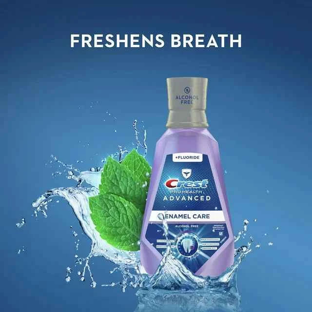 Crest Pro Health Advanced Mouthwash, Alcohol Free, Enamel, Mint, 33.8 fl oz