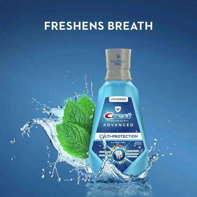 Crest Pro Health Advanced Mouthwash, Alcohol Free, Fresh Mint, 33.8 fl oz