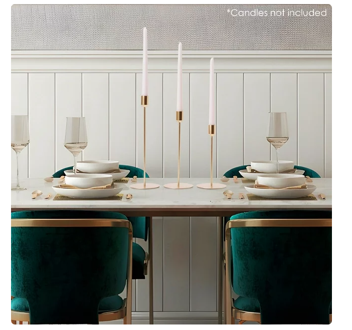 Crystal Art Gallery Indoor Modern Metal Gold Unscented Tealight Candle Stick Holder Set of 3 - Amado Deals - wholesale and distributors with free shipping in United States
