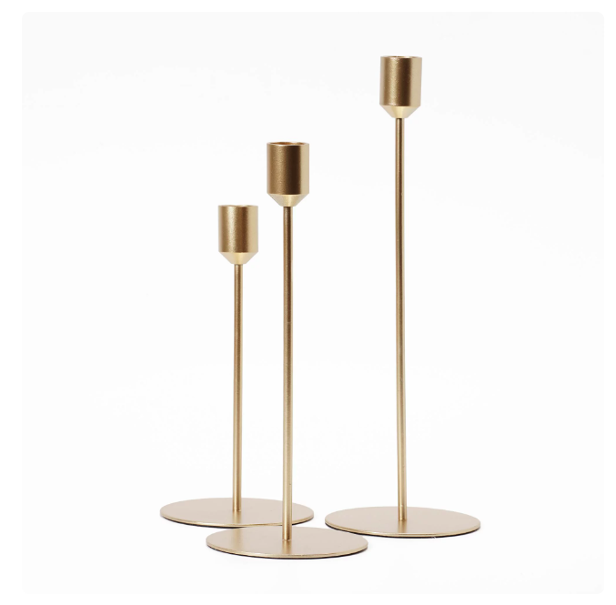 Crystal Art Gallery Indoor Modern Metal Gold Unscented Tealight Candle Stick Holder Set of 3 - Amado Deals - wholesale and distributors with free shipping in United States