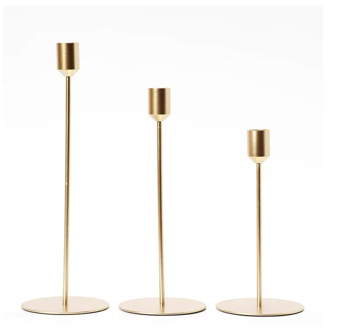 Crystal Art Gallery Indoor Modern Metal Gold Unscented Tealight Candle Stick Holder Set of 3 - Amado Deals - wholesale and distributors with free shipping in United States