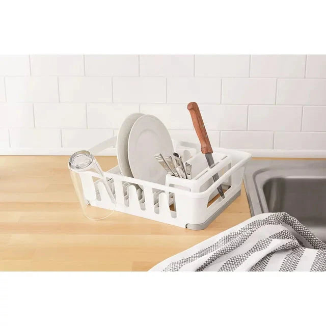 Dish Drying Rack, Mainstays Expandable Dish Rack with Utensil Holder for Kitchen Countertop, White - Amado Deals - wholesale and distributors with free shipping in United States