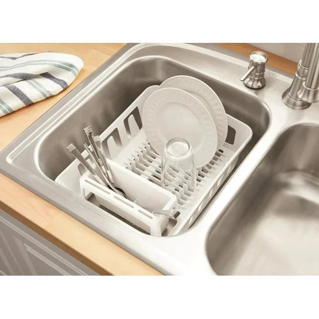Dish Drying Rack, Mainstays Expandable Dish Rack with Utensil Holder for Kitchen Countertop, White - Amado Deals - wholesale and distributors with free shipping in United States