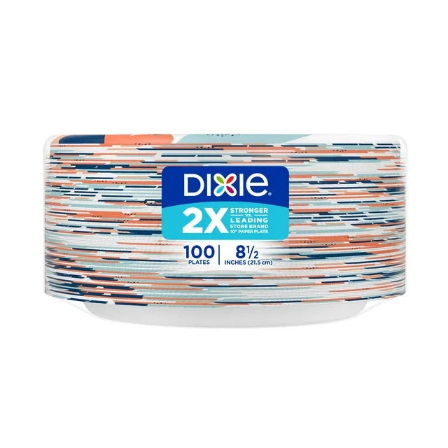 Dixie Disposable Paper Plates, Multicolor, 8.5 in, 100 Count - Amado Deals - wholesale and distributors with free shipping in United States