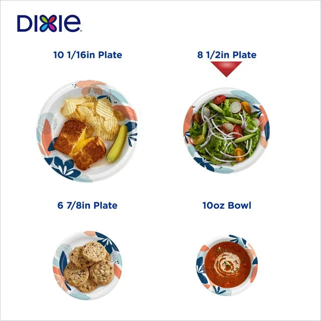 Dixie Disposable Paper Plates, Multicolor, 8.5 in, 100 Count - Amado Deals - wholesale and distributors with free shipping in United States