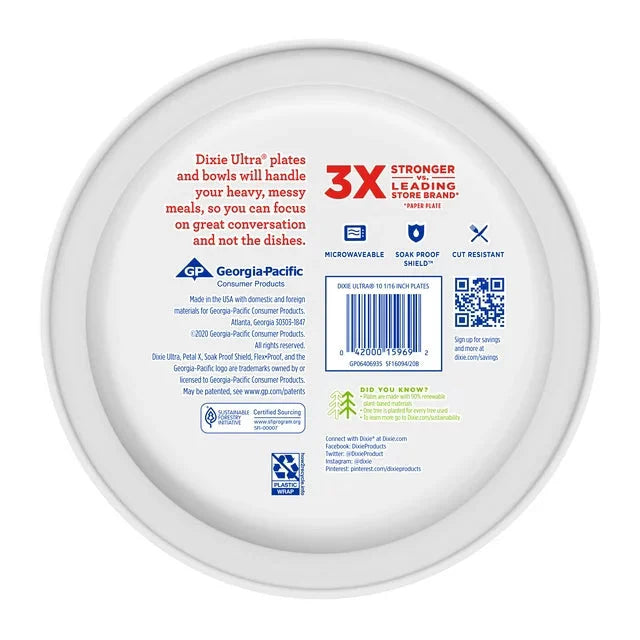 Dixie Ultra Disposable Paper Plates, Multicolor, 10 in, 100 Count - Amado Deals - wholesale and distributors with free shipping in United States