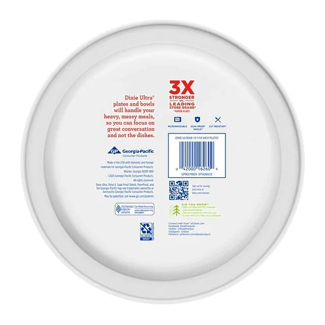Dixie Ultra Disposable Paper Plates, Multicolor, 10 in, 50 Count - Amado Deals - wholesale and distributors with free shipping in United States