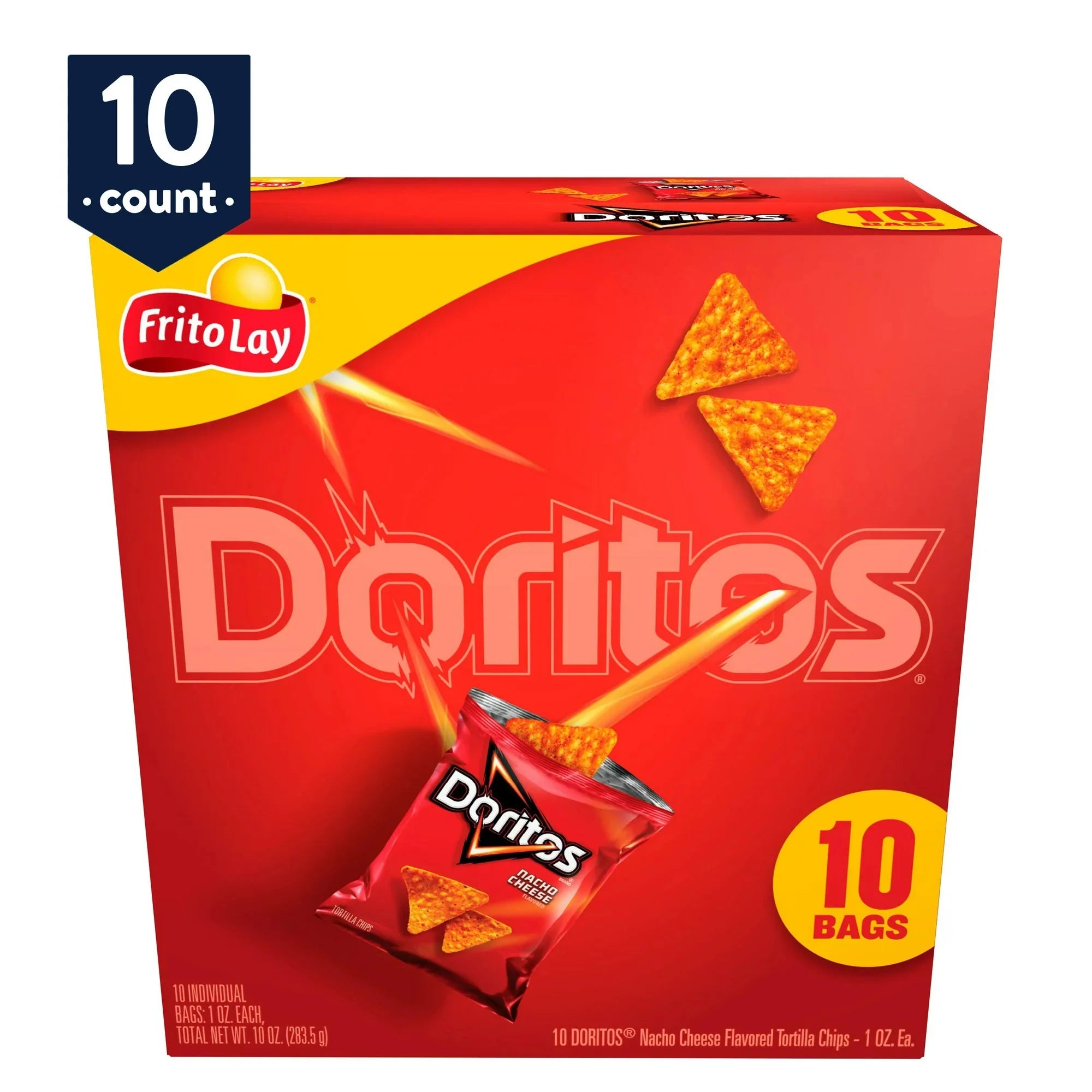 Doritos Nacho Cheese Tortilla Snack Chips, 1oz, 10 Count Bags - Amado Deals - wholesale and distributors with free shipping in United States