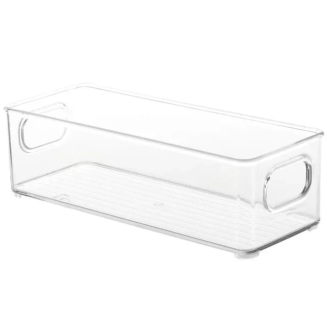 EatEx 1 Pack Clear Plastic Home & Office Storage Organizer Bin with Handles - Stackable Containers For Office, Pens, Pencils, Desks, Drawer, Workspace, Box For Supplies, Markers, Tape - Amado Deals - wholesale and distributors with free shipping in United States
