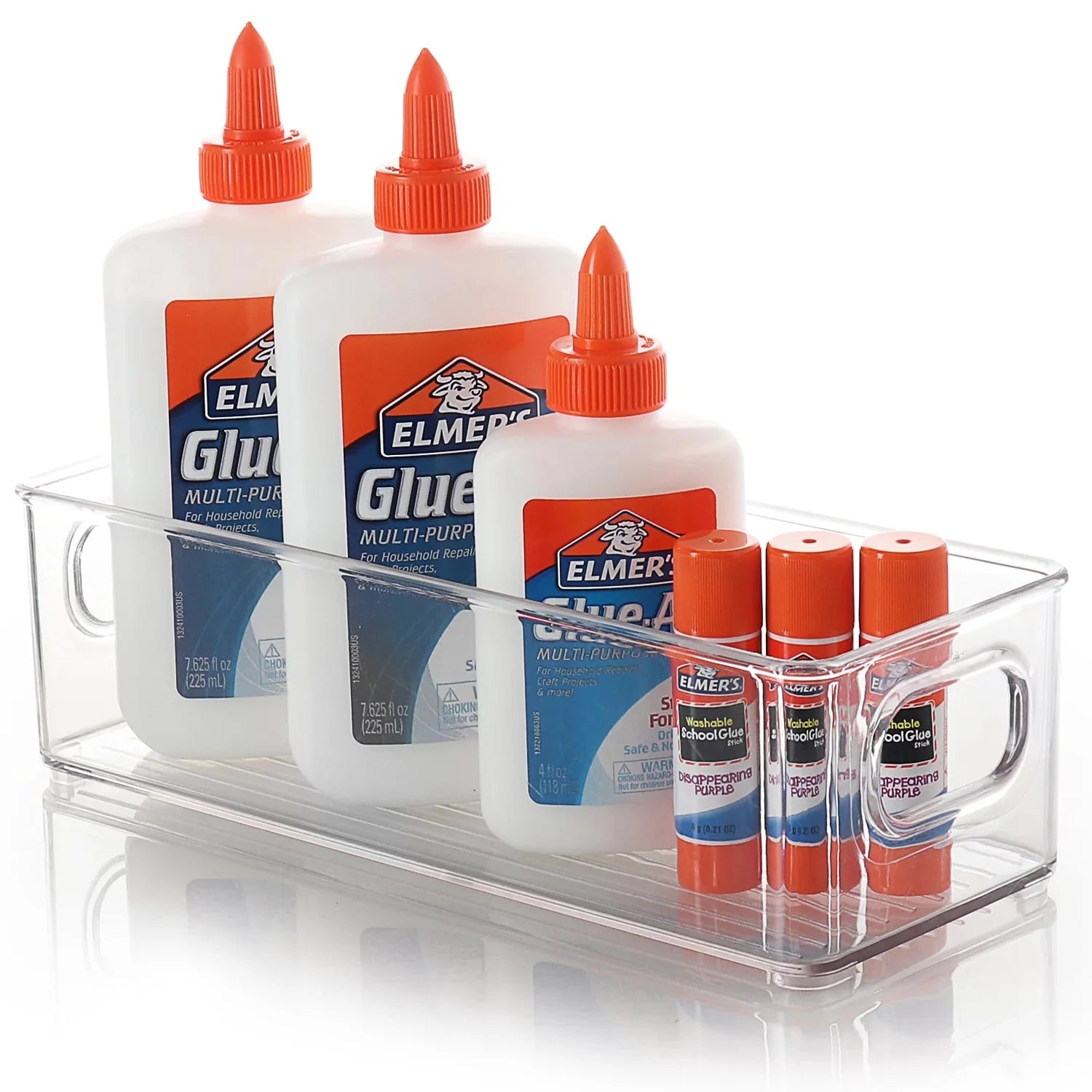 EatEx 1 Pack Clear Plastic Home & Office Storage Organizer Bin with Handles - Stackable Containers For Office, Pens, Pencils, Desks, Drawer, Workspace, Box For Supplies, Markers, Tape - Amado Deals - wholesale and distributors with free shipping in United States