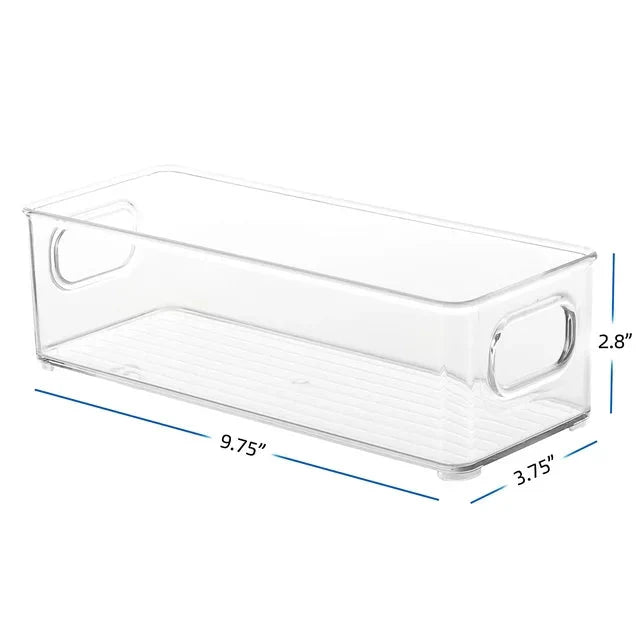 EatEx 1 Pack Clear Plastic Home & Office Storage Organizer Bin with Handles - Stackable Containers For Office, Pens, Pencils, Desks, Drawer, Workspace, Box For Supplies, Markers, Tape - Amado Deals - wholesale and distributors with free shipping in United States