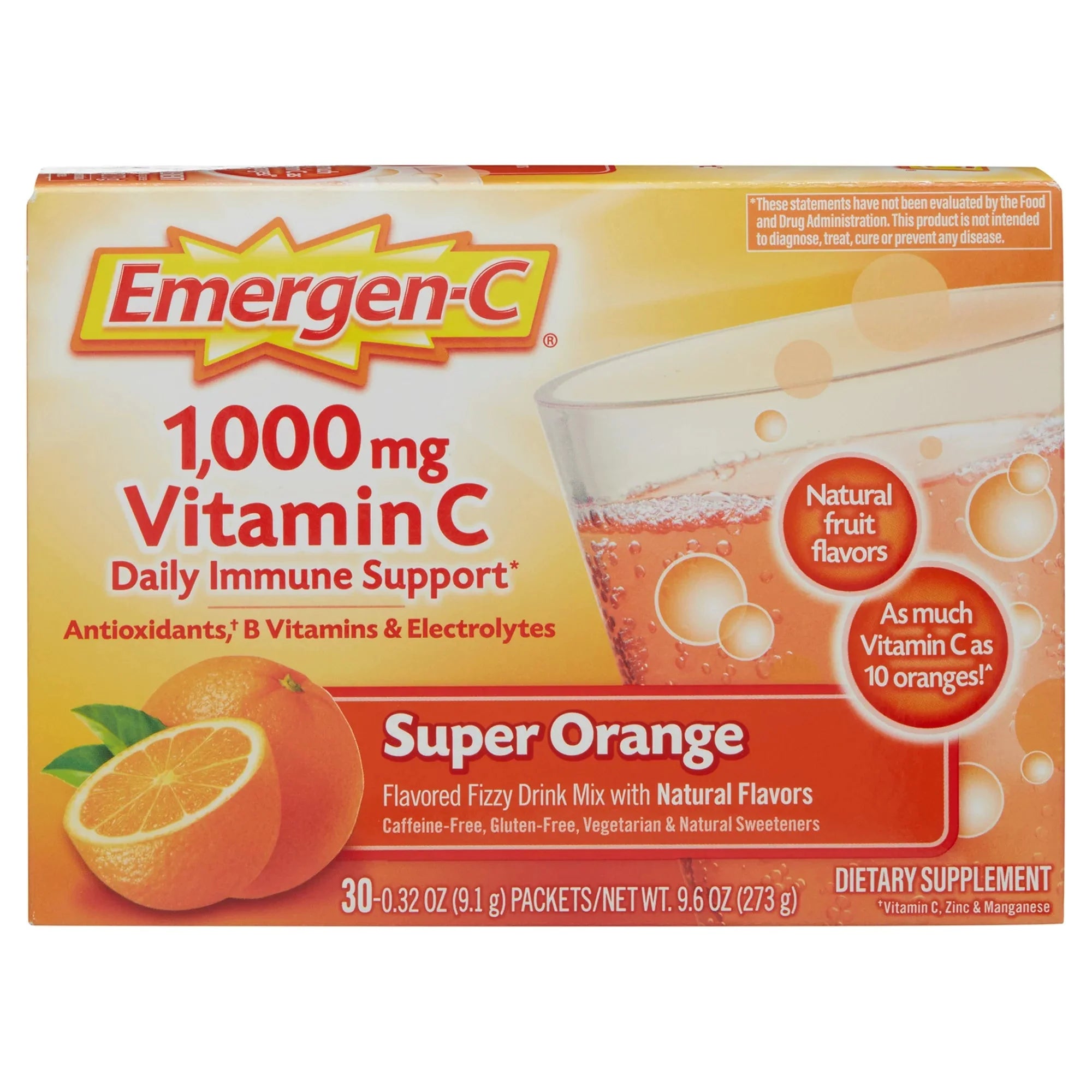 Emergen-C 1000Mg Vitamin C Powder for Immune Support Super Orange - 30 Ct - Amado Deals - wholesale and distributors with free shipping in United States