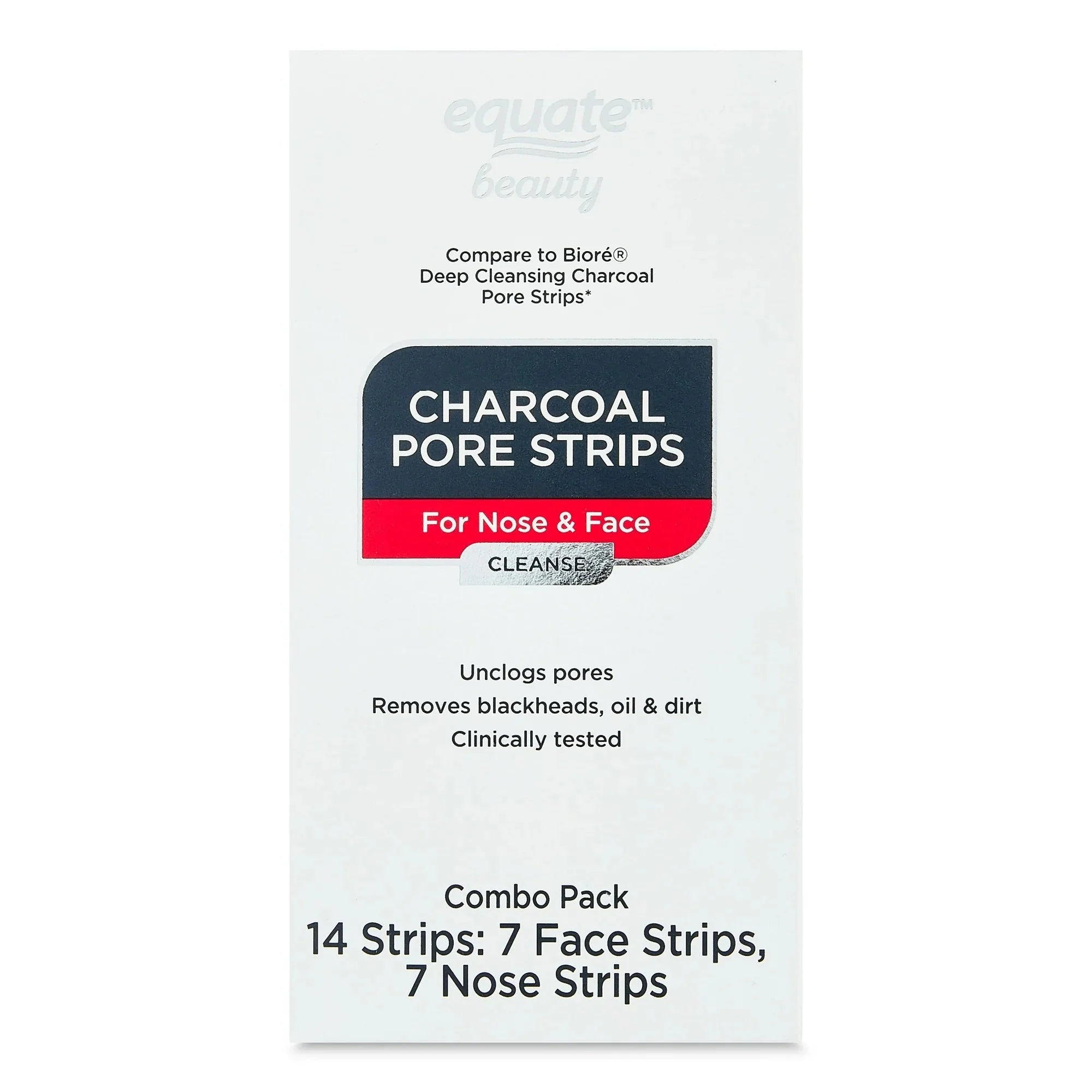 Equate Beauty Charcoal Pore Strips for Nose & Face Combo Pack, 14 Count - Amado Deals - wholesale and distributors with free shipping in United States