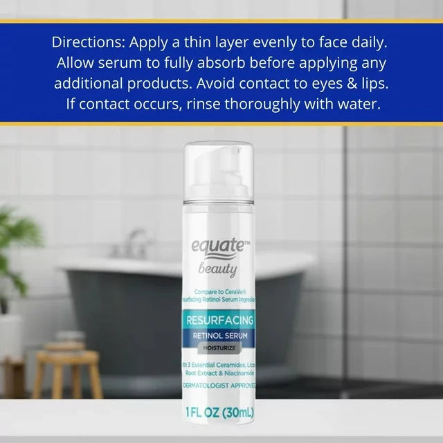 Equate Beauty Resurfacing Retinol Serum, 1 oz - Amado Deals - wholesale and distributors with free shipping in United States