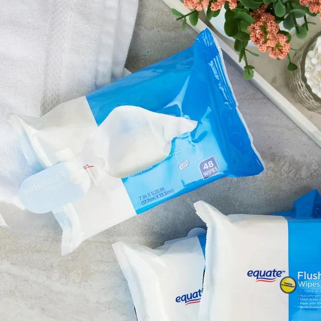 Equate Fresh Scent Flushable Wipes, 5 Resealable Packs (240 Total Wipes) - Amado Deals - wholesale and distributors with free shipping in United States