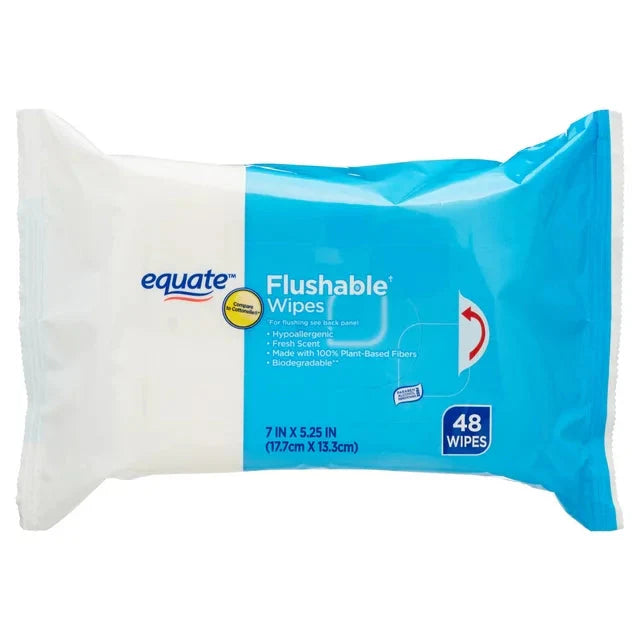 Equate Fresh Scent Flushable Wipes, 5 Resealable Packs (240 Total Wipes) - Amado Deals - wholesale and distributors with free shipping in United States