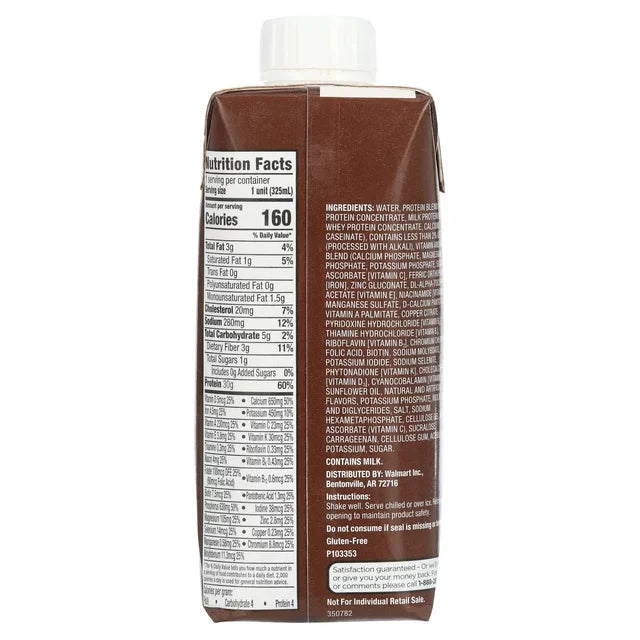 Equate High Performance Protein Nutrition Shake, Chocolate, 11 fl oz, 4 Ct - Amado Deals - wholesale and distributors with free shipping in United States