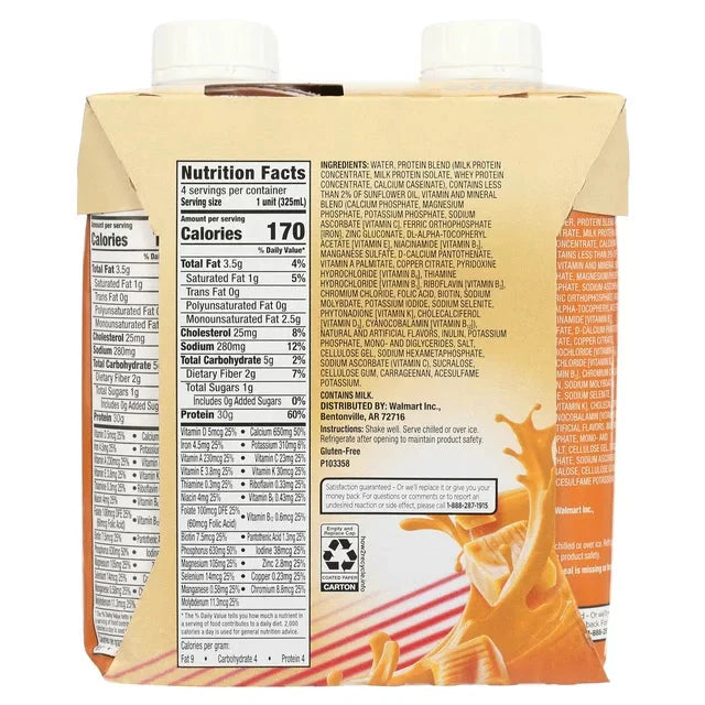 Equate High Performance Protein Shake, Caramel, 11 fl oz, 4 Ct - Amado Deals - wholesale and distributors with free shipping in United States