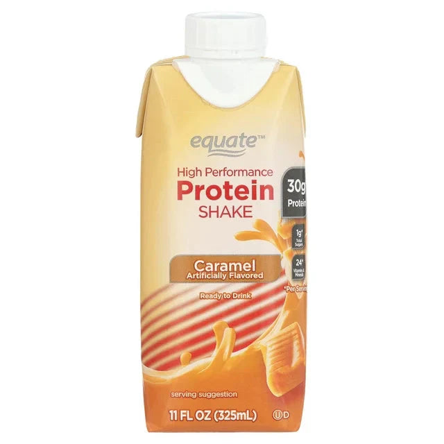 Equate High Performance Protein Shake, Caramel, 11 fl oz, 4 Ct - Amado Deals - wholesale and distributors with free shipping in United States